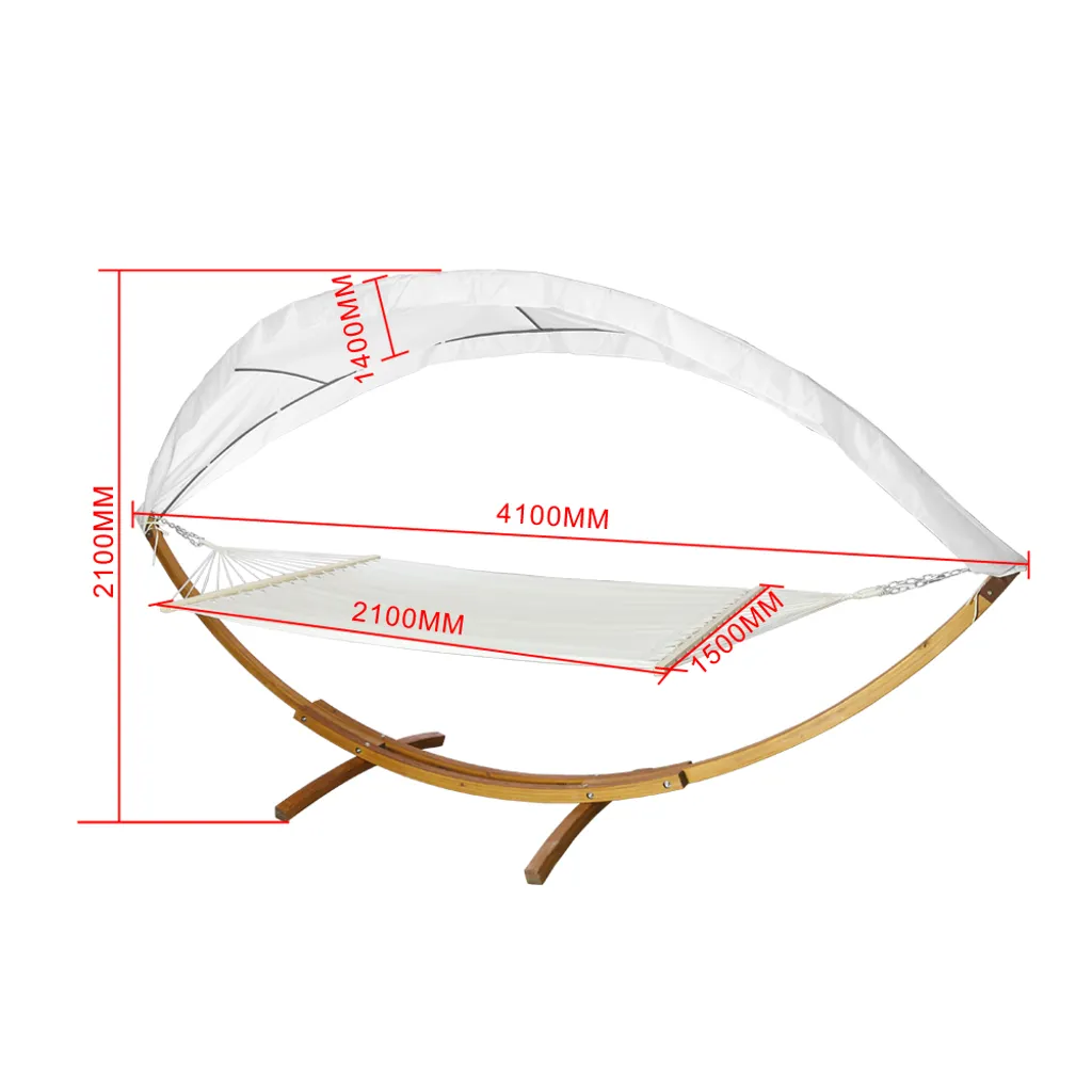 Clanmacy Hängematten Mit Gestell Holz+Dach Hänggematte Hänggemattengestell Hammock Bis 200kg Outdoor 2 Personen 2 Clanmacy Hängematten Mit Gestell Holz+Dach Hänggematte Hänggemattengestell Hammock Bis 200kg Outdoor 2 Personen – Bild 2