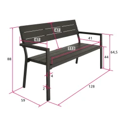 Tectake Gartenbank Line 2-Sitzer Mit Aluminiumrahmen 128x59x88cm - Dunkelgrau 10 Tectake Gartenbank Line 2-Sitzer Mit Aluminiumrahmen 128x59x88cm - Dunkelgrau -Garten- & Gewächshäuser Geschäft 33f4ae70878a47dd9af9e555fa0e6e12