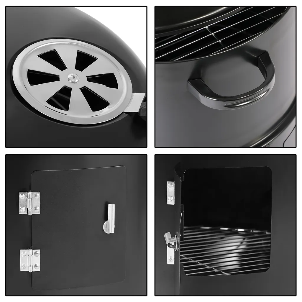 Deuba 3in1 Smoker Inkl. Thermometer Leichter Transport Räucherofen Holzkohlegrill BBQ Rundgrill Räuchertonne 4 Deuba 3in1 Smoker Inkl. Thermometer Leichter Transport Räucherofen Holzkohlegrill BBQ Rundgrill Räuchertonne – Bild 4