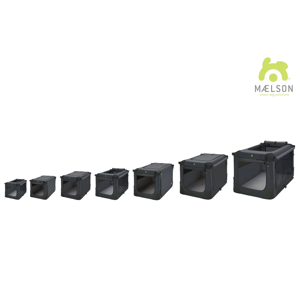 MAELSON Soft Kennel Transportbox, Faltbar - Anthrazit - 82 X 59 X 59 1 MAELSON Soft Kennel Transportbox, Faltbar - Anthrazit - 82 X 59 X 59