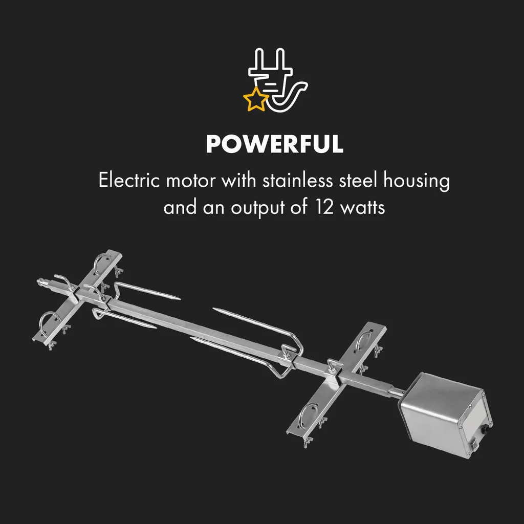 Klarstein Spanferkelgrill Drehspieß Mit Motor 12 Watt - Höhenverstellbar - Edelstahl Spanferkel Grill - Max 70 Kg - Silber Grillspieß Mit Motor Grill Drehspieß Mit Motor Spießbratengrill Mutzbratengrill 6 Klarstein Spanferkelgrill Drehspieß Mit Motor 12 Watt - Höhenverstellbar - Edelstahl Spanferkel Grill - Max 70 Kg - Silber Grillspieß Mit Motor Grill Drehspieß Mit Motor Spießbratengrill Mutzbratengrill – Bild 6