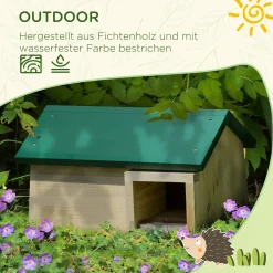 Pawhut Igelhaus Winterquartier Und Unterschlupf Mit Boden Igelhotel Katzensicher Outdoor Igelhütte Tannenholz Naturholz 47 X 34,2 X 27 Cm -Garten- & Gewächshäuser Geschäft 34bef4491b8897c419f43404662d490f