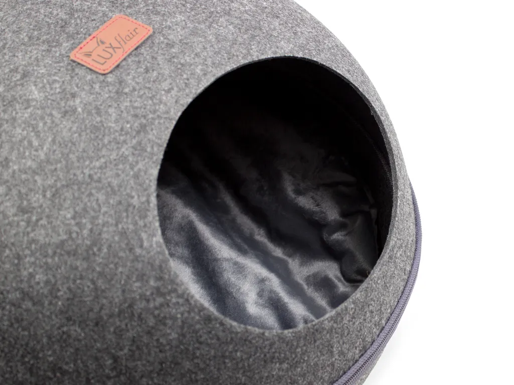 Luxflair Ovale Designer Filz Katzenhöhle In Dunkelgrau 5 Luxflair Ovale Designer Filz Katzenhöhle In Dunkelgrau – Bild 5