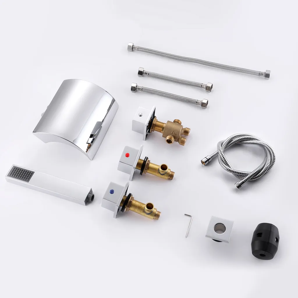 Auralum Badewannenarmatur 5-Loch Armatur Für Badewanne Wasserhahn Wasserfall Wannenbatterie Für Den Wannenrand, Chrom 8 Auralum Badewannenarmatur 5-Loch Armatur Für Badewanne Wasserhahn Wasserfall Wannenbatterie Für Den Wannenrand, Chrom – Bild 8