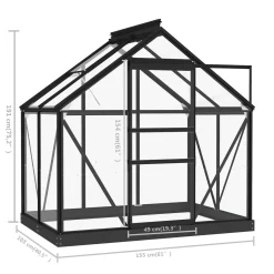 VidaXL Glas Gewächshaus Anthrazit 155x103x191 Cm Aluminium -Garten- & Gewächshäuser Geschäft 34fa727d8ad7365b1b3a92f1f3fd0261