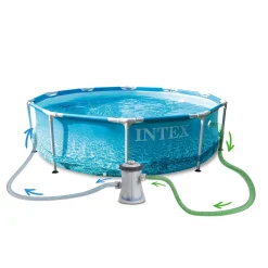 INTEX Beachside Pool-Set Mit Metallrahmen (Filterpumpe) 4.485 L -Garten- & Gewächshäuser Geschäft 350cdd3858cb91f3872a4fce4e34b083