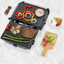 Monzana Kontaktgrill XL 180°C Klappbar Antihaftbeschichtung Edelstahl Temperaturkontrolle 1600W Tischgrill Sandwich Maker -Garten- & Gewächshäuser Geschäft 351727f817e7d793f35f26cacc2d4be5