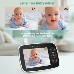 Bioby Babyphone Mit Kamera Mit 3,5-Zoll-LCD Digital Bildschirm Und Nachtsichtkamera, HD 720P-Video, Zwei-Wege-Audio, 360 ° Weitwinkel -Garten- & Gewächshäuser Geschäft 351988d10454cae2d6dd847a43400aec