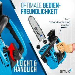 Bituxx Benzin Motor Kettensäge 25ccm 1PS 12" Schwert Blau, MS-18390 -Garten- & Gewächshäuser Geschäft 3552a2f42f61209f29098edc3ff771c2