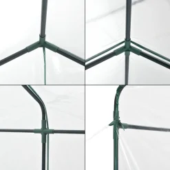 En.casa Gewächshaus Grünau Mit Ablagen 200 X 200 X 220 Cm Foliengewächshaus Pflanzhaus Treibhaus Stahlrahmen Transparent -Garten- & Gewächshäuser Geschäft 35565e5a4207793156702bbb6c703e63