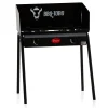 BBQ-Toro Gas Grilltisch Mit Windschutz | Gusseisen Gaskocher 2 Brenner | 12 KW