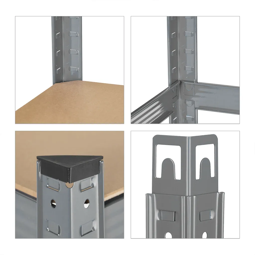 Relaxdays Schwerlastregal 180x90x45 Grau 8 Relaxdays Schwerlastregal 180x90x45 Grau – Bild 8