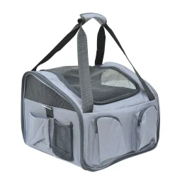 PawHut Hundetasche Auto Hundebox Transportbox Tragetasche Autositz Katze 41 X 34 X 30cm Oxford Gewebe Grau