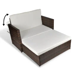 VidaXL Gartensofa Poly Rattan Braun -Garten- & Gewächshäuser Geschäft 35fd4b76e66611730c8e82056e6cb984