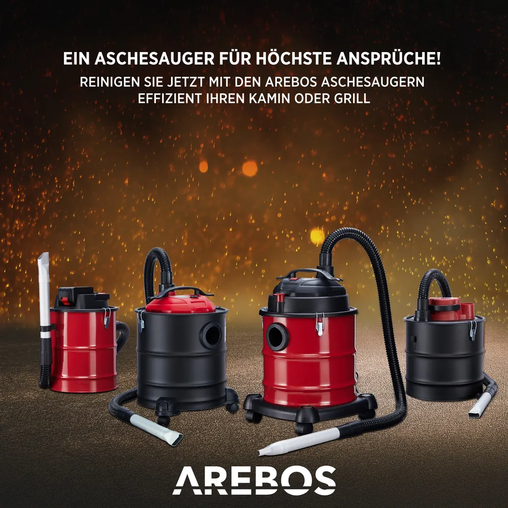 AREBOS Aschesauger, Kaminsauger 1200W, 20L, Mit 4 Rollen, Inkl. HEPA Filter, Saug- Und Blasfunktion 10 AREBOS Aschesauger, Kaminsauger 1200W, 20L, Mit 4 Rollen, Inkl. HEPA Filter, Saug- Und Blasfunktion – Bild 10