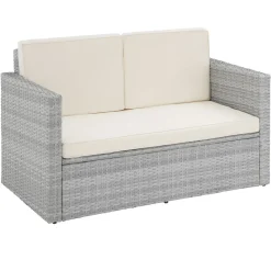 Tectake Rattan Lounge Korfu - Hellgrau -Garten- & Gewächshäuser Geschäft 36562f7f7cbed967d59ea1e601a66674