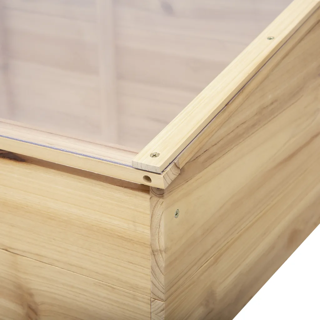 Outsunny Gewächshaus Holz Frühbeet Frühbeetkasten Treibhaus Garten & Pflanzkasten-System Für Garten Balkon, 100 X 50 X 35 Cm, Natur, Tanne, PC-Platte 6 Outsunny Gewächshaus Holz Frühbeet Frühbeetkasten Treibhaus Garten & Pflanzkasten-System Für Garten Balkon, 100 X 50 X 35 Cm, Natur, Tanne, PC-Platte – Bild 6