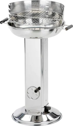 ACTIVA Mastercook ACTIVA Edelstahl Holzkohle Säulengrill "Bavaria" Mit 40 Cm Großen Verchromten, Verstellbaren Grillrost Und Lüftungsregler In Der Säule