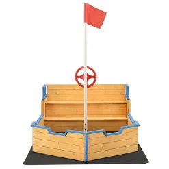 Juskys Sandkasten Käpt’n Pit - Piratenschiff Boot Aus Holz – Große Kinder Sandkiste Für Den Garten Mit Bodenplane Und Sitzbank, Outdoor Sandbox -Garten- & Gewächshäuser Geschäft 36998e3e89ecbb153d4865361d74fcf4