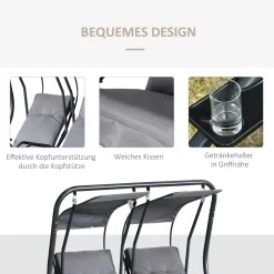 Outsunny 2 Sitzer Hollywoodschaukel Gartenschaukel Mit Sonnendach Gartenstuhl Sitz Mit Sprühbaumwolle Oxfordstoff PE-Beschichtung Stahl Polyester Grau 170 X 136 X 170 Cm(pro Sitz) 12 Outsunny 2 Sitzer Hollywoodschaukel Gartenschaukel Mit Sonnendach Gartenstuhl Sitz Mit Sprühbaumwolle Oxfordstoff PE-Beschichtung Stahl Polyester Grau 170 X 136 X 170 Cm(pro Sitz) -Garten- & Gewächshäuser Geschäft 36998e50bcf6b39de70ab7551860eefe