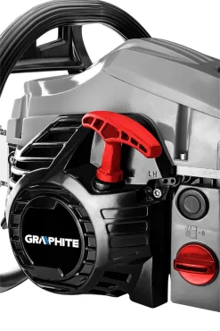 GRAPHITE Benzin Kettensäge 2kW 2.7PS, 16" Schiene, 52cm3 Hubraum, 2-Takt-Verbrennungsmotor , 40cm Stange, Automatischer Saugschalter, Tankinhalt 550 Cm³, Gewicht 5,53 Kg -Garten- & Gewächshäuser Geschäft 36b4b60fc1ab8342cb28a76b584bc110