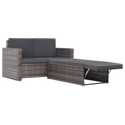 VidaXL 2-tlg. Garten-Lounge-Set Mit Auflagen Poly Rattan Grau -Garten- & Gewächshäuser Geschäft 36eb577ed718c1c624607555d6daa275