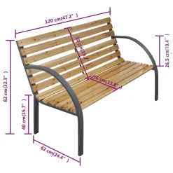 VidaXL Gartenbank 120 Cm Holz Und Eisen -Garten- & Gewächshäuser Geschäft 36ede780c2986aa5878c9b1e4c84476e