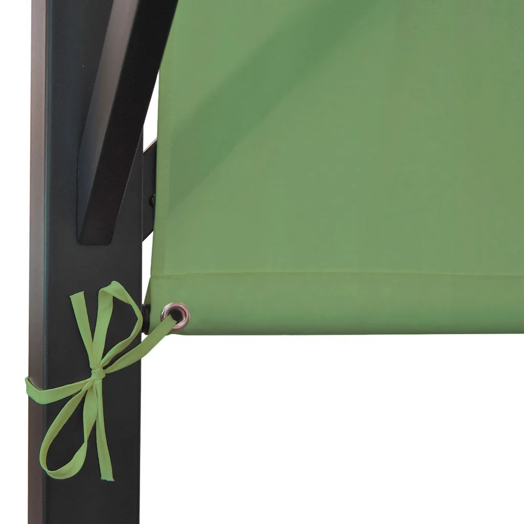 Mendler Pergola Baia, Garten Pavillon Terrassenüberdachung, Stabiles 6cm-Stahl-Gestell + Schiebedach Grün 3x4m 4 Mendler Pergola Baia, Garten Pavillon Terrassenüberdachung, Stabiles 6cm-Stahl-Gestell + Schiebedach Grün 3x4m – Bild 4
