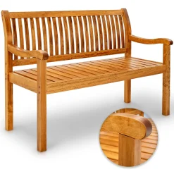 Tillvex® Gartenbank Holz Parkbank Massiv Sitzbank Garten Gartenmöbel 2-Sitzer