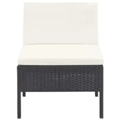 VIDAXL 3-tlg. Garten-Lounge-Set Mit Auflagen Poly Rattan Schwarz -Garten- & Gewächshäuser Geschäft 37e8c072bc9857f66d4577bea5631296