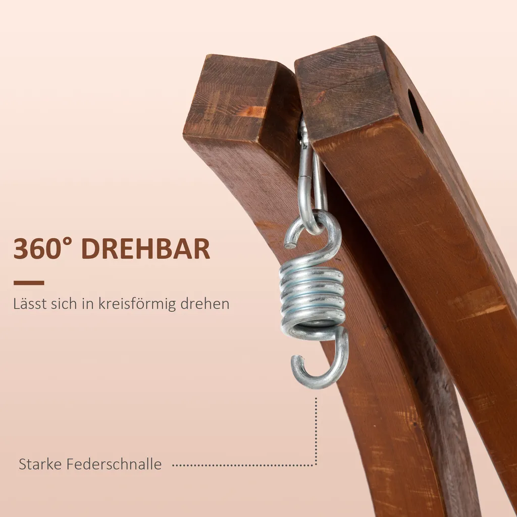 Outsunny Hängestuhlgestell Aus Lärchenholz Hängesesselgestell Hängestuhl Ständer Max. 120 Kg Freistehend Outdoor Indoor Natur 127 X 162 X 211 Cm 4 Outsunny Hängestuhlgestell Aus Lärchenholz Hängesesselgestell Hängestuhl Ständer Max. 120 Kg Freistehend Outdoor Indoor Natur 127 X 162 X 211 Cm – Bild 4