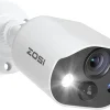 ZOSI 2MP Audio Überwachungskamera Aussen Zusatzkamera Für 2MP DVR Überwachungsset, IP66 Wasserdicht, 20m Infrarot Nachtsicht, Weiß