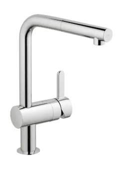 Grohe Spültischarmatur Flair L, 32454000, Einhandmischer Für Spüle Mit Grohe StarLight Chromoberfläche, Schnell-Montage-System, SilkMove Keramikkartusche, Mengenbegrenzung, Chrom, 09547 1