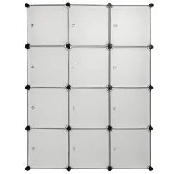 Tectake Steckregal 12 Boxen Mit Türen 112x37x148cm - Weiß -Garten- & Gewächshäuser Geschäft 37fb0661cb5c83936cd41a0fc46e76fc