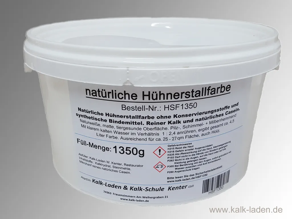 Kalk Hühner-Stall-Farbe Ohne Jegliche Schadstoffe. Für Bis Zu 27 M² 1 Kalk Hühner-Stall-Farbe Ohne Jegliche Schadstoffe. Für Bis Zu 27 M²