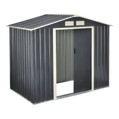 En.casa Gartenschuppen 213x127x185cm Aus Metall Gerätehaus Mit Metallrahmen Dunkelgrau -Garten- & Gewächshäuser Geschäft 380c18f2fb6b407b3dbbc298ef2c6e9b