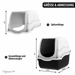 Gismara24 Katzentoilette XXL 41x57x39cm Anthrazit/Creme -Garten- & Gewächshäuser Geschäft 3814052eae19059a0c75e66f085b0965