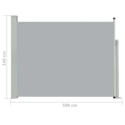 VidaXL Ausziehbare Seitenmarkise 140×500 Cm Grau -Garten- & Gewächshäuser Geschäft 383852c2e879041cf5d33cdd96e09b46