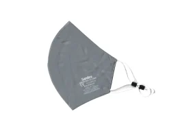 SelMe 5x Sandex FFP2 Nano-Atemschutzmaske EU, MNS, Soff, Bis Zu 30x Waschbar, Bunt, Atmungsaktiv Mit Verstellbaren Ohrclips Grau