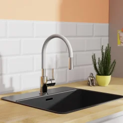 Eisl Küchenarmatur FLEXO, Biegsamer Wasserhahn Küche Mit Wassersparfunktion, 360° Schwenkbare Mischbatterie Küche -Garten- & Gewächshäuser Geschäft 38a12a21b7f02de542ff9b6253c52130