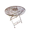 Passion MaDe Metall Gartentisch Klapptisch Metalltisch Dekotisch Eisentisch Garten Terrasse Gartendeko Tisch Metall Braun Rund 70 Cm WK070828