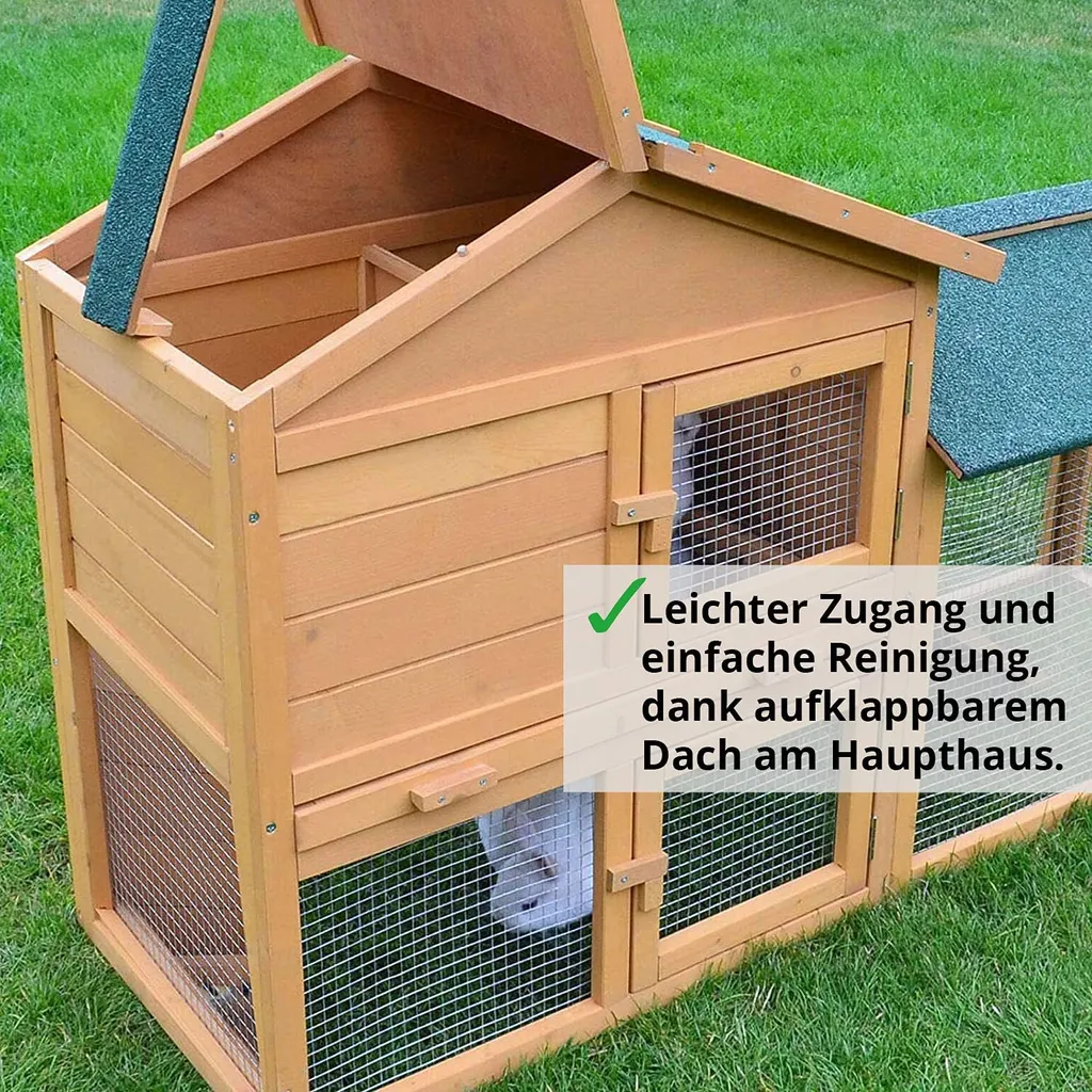 Kaninchen-Villa Hasenstall Haupthaus Mit Kuschelplatz Für Ihre Hasen - Unten Viel Auslauf Für Kleintiere Hasen Kaninchen Meerschweinchen Stall Mit Freilauf - Gehege Zooprinz Hasenhaus 2 Kaninchen-Villa Hasenstall Haupthaus Mit Kuschelplatz Für Ihre Hasen - Unten Viel Auslauf Für Kleintiere Hasen Kaninchen Meerschweinchen Stall Mit Freilauf - Gehege Zooprinz Hasenhaus – Bild 2
