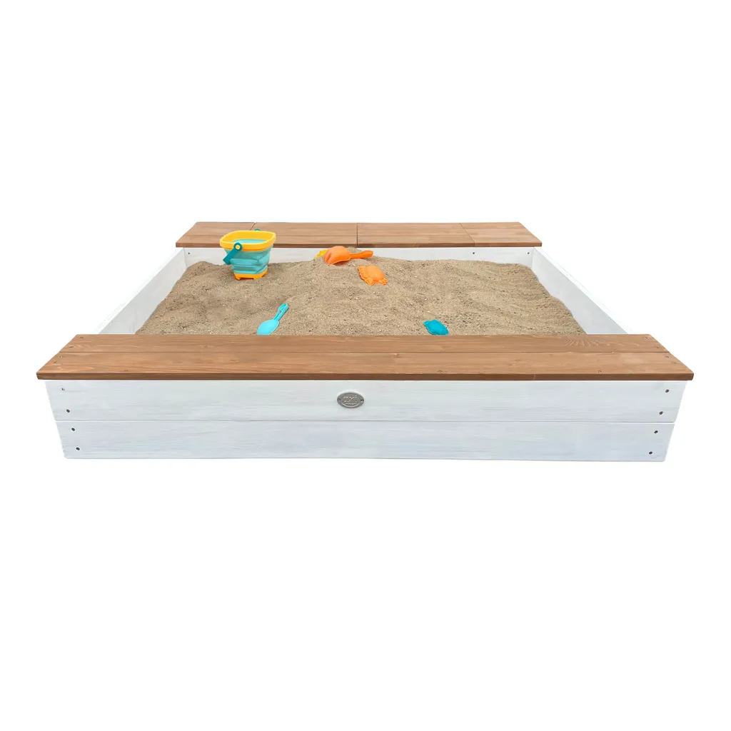 AXI Evy Sandkasten Aus Holz Mit Wasserbehälter, Sitzbank & Stauraum | Sandbox Für Kinder In Weiß & Braun Mit Abdeckung & Plane | 119 X 117 Cm 3 AXI Evy Sandkasten Aus Holz Mit Wasserbehälter, Sitzbank & Stauraum | Sandbox Für Kinder In Weiß & Braun Mit Abdeckung & Plane | 119 X 117 Cm – Bild 3