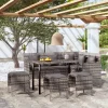 VidaXL 5-tlg. Sofagarnitur In L-Form Mit Kissen Poly Rattan Grau