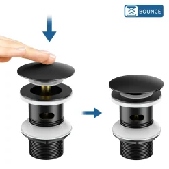 Lonheo Badarmatur 360° Drehbar Auslauf Waschtischarmatur Mit Ablaufgarnitur, Wasserhahn Bad Mit Pop Up, Schwarz -Garten- & Gewächshäuser Geschäft 391552e75cda11a180e4fa384af9a15d