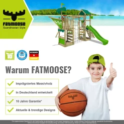 Wickey FATMOOSE Spielturm Klettergerüst FruityForest Mit Schaukel Surfswing & Rutsche, Kletterturm Mit Sandkasten, Leiter & Spiel-Zubehör - Apfelgrün -Garten- & Gewächshäuser Geschäft 393260c12855a886896efad7109cc10d