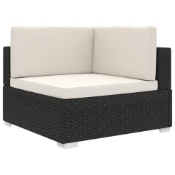 VidaXL Modular-Sofa-Eckteil 1 Stk. + Auflagen Poly Rattan Schwarz -Garten- & Gewächshäuser Geschäft 39636c05c1c5cda92c6cc241ed89d04c