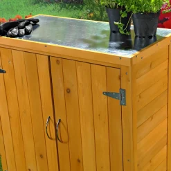 Mucola Geräteschrank Gerätehaus Gartenschuppen Schrank Schuppen Gartenschrank + 2 Türen Schrank Pflanztisch Terrassenschrank Mehrzweckschrank -Garten- & Gewächshäuser Geschäft 396d97921368f2c457e16e57fe53793e
