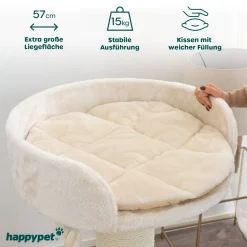 HAPPYPET Massiver PREMIUM Kratzbaum, COMPACT TOWER I, Für Große Katzen (Maine Coon), 8mm Sisal, 17 Cm Säulen, 100 Cm Hoch, CREME -Garten- & Gewächshäuser Geschäft 3973765bd2985dec4101114497201979