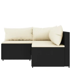 VidaXL 3-tlg. Garten-Lounge-Set Mit Kissen Schwarz Poly Rattan -Garten- & Gewächshäuser Geschäft 39eb542f502a4b488f9110687d1d5105